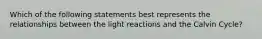 Which of the following statements best represents the relationships between the light reactions and the Calvin Cycle?