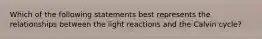 Which of the following statements best represents the relationships between the light reactions and the Calvin cycle?