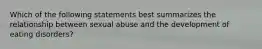 Which of the following statements best summarizes the relationship between sexual abuse and the development of eating disorders?