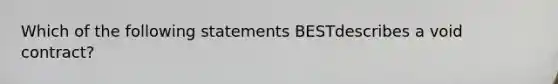 Which of the following statements BESTdescribes a void contract?