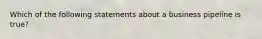 Which of the following statements about a business pipeline is true?