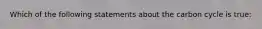 Which of the following statements about the carbon cycle is true: