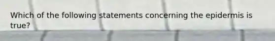 Which of the following statements concerning the epidermis is true?