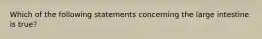 Which of the following statements concerning the large intestine is true?