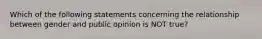 Which of the following statements concerning the relationship between gender and public opinion is NOT true?