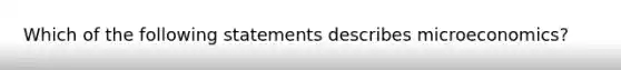 Which of the following statements describes microeconomics?