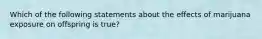Which of the following statements about the effects of marijuana exposure on offspring is true?
