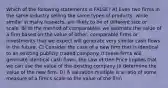 Which of the following statements is FALSE? A) Even two firms in the same industry selling the same types of products, while similar in many respects, are likely to be of different size or scale. B) In the method of comparables, we estimate the value of a firm based on the value of other, comparable firms or investments that we expect will generate very similar cash flows in the future. C) Consider the case of a new firm that is identical to an existing publicly traded company. If these firms will generate identical cash flows, the Law of One Price implies that we can use the value of the existing company to determine the value of the new firm. D) A valuation multiple is a ratio of some measure of a firm's scale to the value of the firm