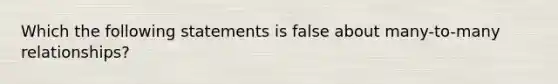 Which the following statements is false about many-to-many relationships?