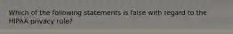 Which of the following statements is false with regard to the HIPAA privacy rule?