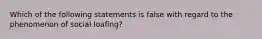 Which of the following statements is false with regard to the phenomenon of social loafing?