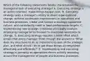 Which of the following statements falsely characterizes the managerial task of executing strategy? A. Executing strategy is an action-oriented, make-things-happen task. B. Executing strategy tests a manager's ability to direct organizational change, achieve continuous improvement in operations and business processes, create and nurture a strategy-supportive culture, and consistently meet or beat performance targets. C. Implementing new strategic initiatives principally involves employing managerial techniques to overcome resistance to change. D. Executing strategy requires a team effort which entails that every manager think through the answer to "What does my area have to do to implement its part of the strategic plan, and what should I do to get these things accomplished effectively and efficiently?" E. Implementing and executing strategy is primarily an operations-driven activity revolving around the management of people and business processes.