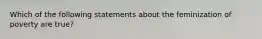 Which of the following statements about the feminization of poverty are true?