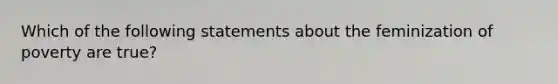 Which of the following statements about the feminization of poverty are true?