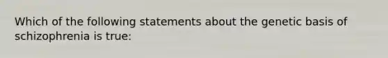 Which of the following statements about the genetic basis of schizophrenia is true: