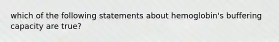 which of the following statements about hemoglobin's buffering capacity are true?