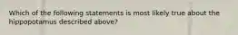 Which of the following statements is most likely true about the hippopotamus described above?