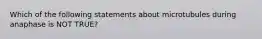 Which of the following statements about microtubules during anaphase is NOT TRUE?