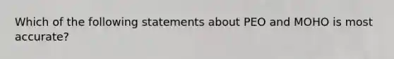 Which of the following statements about PEO and MOHO is most accurate?