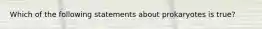 Which of the following statements about prokaryotes is true?