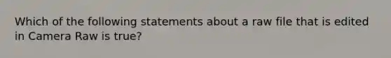 Which of the following statements about a raw file that is edited in Camera Raw is true?