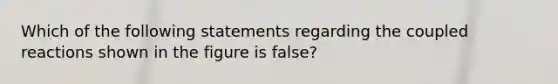 Which of the following statements regarding the coupled reactions shown in the figure is false?