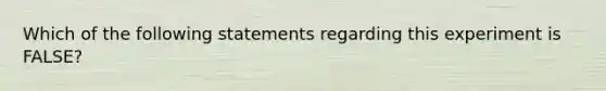 Which of the following statements regarding this experiment is FALSE?