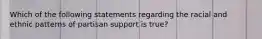 Which of the following statements regarding the racial and ethnic patterns of partisan support is true?