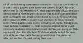 All of the following statements related to critical or semi-critical, or non-critical patient-care items are correct EXCEPT for one. Which one is the exception? A. Heat-tolerant critical patient-care items confer a high degree of risk for infection if contaminated with pathogens and must be sterilized by a U.S. Food and Drug Administration (FDA)-cleared heat sterilizer. B. Heat-tolerant semi-critical patient-care items, including all dental handpieces, must be heat sterilized. C. Heat-sensitive critical items must minimally undergo intermediate-level disinfection using an FDA-registered chemical sterilant. D. Unless visibly soiled, for non-critical items disposable barrier protection is the preferred infection control method during their use