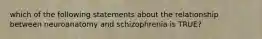 which of the following statements about the relationship between neuroanatomy and schizophrenia is TRUE?