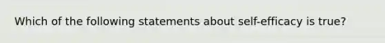 Which of the following statements about self-efficacy is true?