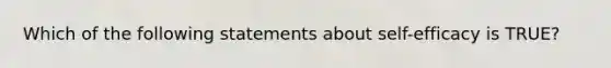 Which of the following statements about self-efficacy is TRUE?