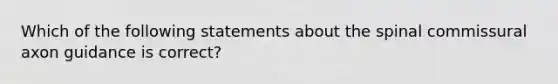 Which of the following statements about the spinal commissural axon guidance is correct?