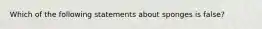 Which of the following statements about sponges is false?