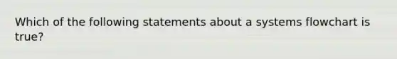 Which of the following statements about a systems flowchart is true?