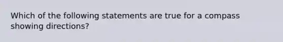 Which of the following statements are true for a compass showing directions?