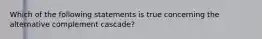 Which of the following statements is true concerning the alternative complement cascade?