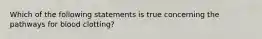 Which of the following statements is true concerning the pathways for blood clotting?