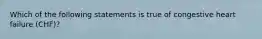 Which of the following statements is true of congestive heart failure (CHF)?