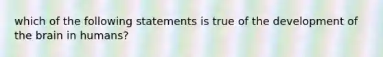 which of the following statements is true of the development of the brain in humans?