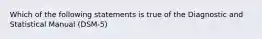 Which of the following statements is true of the Diagnostic and Statistical Manual (DSM-5)