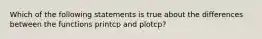 Which of the following statements is true about the differences between the functions printcp and plotcp?