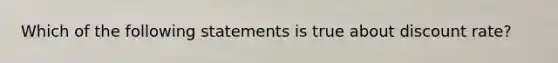 Which of the following statements is true about discount rate?