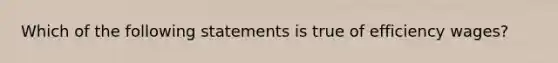 Which of the following statements is true of efficiency wages?