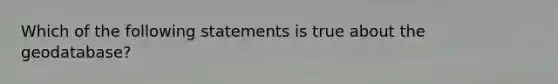 Which of the following statements is true about the geodatabase?