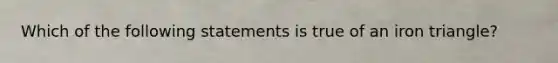 Which of the following statements is true of an iron triangle?