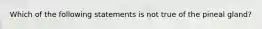 Which of the following statements is not true of the pineal gland?