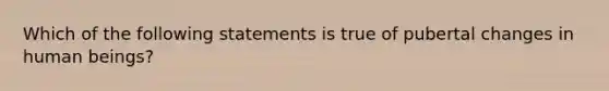 Which of the following statements is true of pubertal changes in human beings?