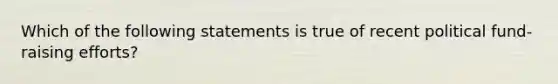 Which of the following statements is true of recent political fund-raising efforts?