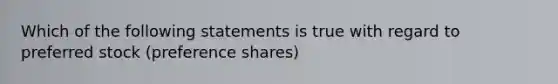 Which of the following statements is true with regard to preferred stock (preference shares)